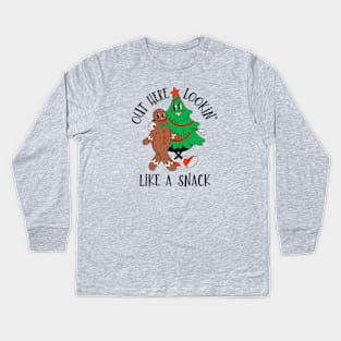 Out Here Looking Like A Snack | Merry Christmas Kids Long Sleeve T-Shirt